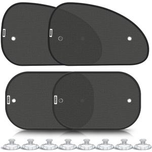 2026 New Upgrade Car Window Shades for Side Window(4 Pack),Car Window Shade for Baby with 8 Suction Cups,Sun Shade Side Window Can Blocks 99.98% UVR,Sun Shade for Window