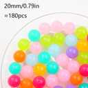 20mm Color Acrylic Beads 180pcs Chunk Bubblegum Bead Color Pen Ball Beads for Pen Bag Jewelry Making Necklace Bracelets(guodong)