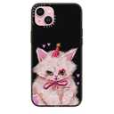 CASETiFY Compact iPhone 15 Plus Case [4 ft. 2X Military Grade Drop Protection/Slim/Lightweight] - Clown Kitty - Clear Black