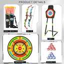 2 Pack Bow and Arrow Set with 29in Large Dart Board, LED Light Up Archery Set for Kids with 20 Suction Cup Arrows&12 Sticky Balls Standing Target Indoor Outdoor Toys Must Have for Boys Girls 3-12 yo