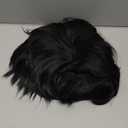 Wiggy Mermaid Short Black Wig for Men Black Emo Wig Goth Scene Hair Wigs + Cap for Stage Party Halloween Costume Cosplay