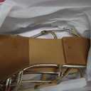 Women's Strappy Flat Sandals Open Square Toe Slingback Gladiator Flats Sandal Summer Vacation Dressy Beach Shoes (6, Gold)