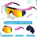 Cindeer 2 Pcs 80s 90s Neon Hat Neon Retro Semi Rimless Sunglasses, 80s Costumes Accessories for Women Men 90s Theme Party (One Size, Yellow Top)