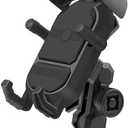 Motorcycle Phone Holder with Vibration Dampener & High-Speed Secure Lock, Anti-Theft Motorcycle Phone Mount Handlebar Cellphone Holder for Bike Bicycle Scooter ATV, Black, CS-1848A2