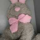 MorisMos Giant Bunny Stuffed Animal, 31.5'' Large Grey Rabbit Plush Toy with Pink Ears, Soft Toy for Girls/Boys, Ideal Gift for Easter, Halloween, Christmas, Cuddling, Snuggling (Gray)