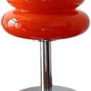 Mushroom Lamp for Bedroom, Mid Century Modern Lamp for Nightstand, Dimmable Retro Egg Tart Bedside Small Lamps, Unique Home Mushroom Decor Aesthetic Cute Table Lamps for Living Room (Red)