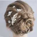 Foyte 5PCS Pearl Hair Comb for Wedding Pearls Hair Clips Bridal Pearl Bobby Pins Set Gold Bridesmaid Hair Accessories for Women and Brides