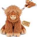 24" & 4.5lbs Highland Cow Stuffed Animal, Sitting & Laying Weighted Stuffed Animals, Cuddly & Soft Weighted Highland Cow Plush for Adults & Kids, Highland Cow Gifts for Christmas & Valentines Day