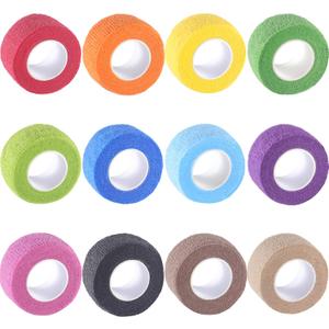 IndigoCase 12 Rolls Self Adhesive Bandage Wrap 1 Inch, Multi Color Elastic Athletic Tape, Vet Wrap, Wrist Tape, Small Bandage for Kids, Fingertip, Dog, Pets