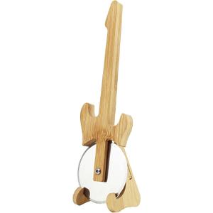 Guitar Pizza Cutter: The Cool Pizza Cutter for Rockstars | Stainless Steel & Wood Pizza Wheel | Cutter in Guitar Look (Einheitsgre)