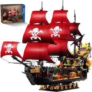 Adult Pirate Ship Building Kit, Queen Anne's Revenge Pirate Ship Mini Building Block Sets for Adults, Construction Toys Gift for Teens & Men, Not Compatible with Lego Pirate Ship, 3399 PCS Adult Pirate Ship Building Kit, Queen Anne's Revenge Pirate Ship Mini Building Block Sets for Adults, Construction Toys Gift for Teens & Men, Not Compatible with Lego Pirate Ship, 3399 PCS