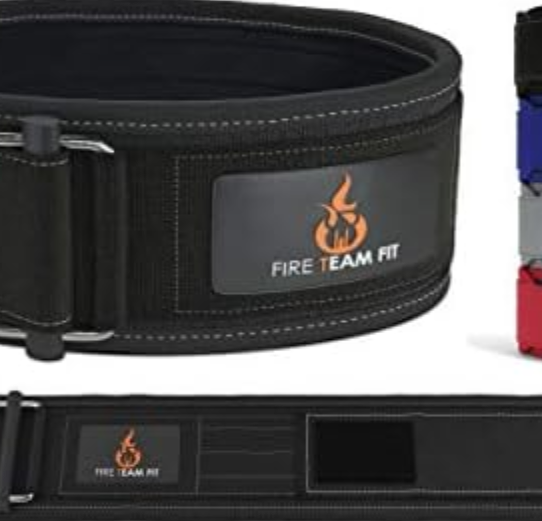 Fire Team Fit 4 Inch Weight Lifting Belt for Men and Women, Back Support for Powerlifting, Squats, Deadlifts, Onlyming Weightlifting & Cross Training Workout Pack of 4