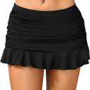 Daci Women's Mid Rise Swim Skirt - Ruched Ruffle Swimsuit Tummy Control Bathing Suit Bikini Skirt Bottom 2025, Medium