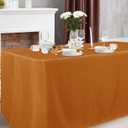Obstal 1 Pack Table Clothes for 8 FT Rectangle Tables - Water Resistant Washable Fabric Polyester Rectangle Table Cover Protector for Wedding, Banquet and Trade Shows, 96L x 30W Inches, Bronze
