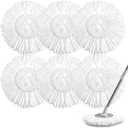 NICEMOVIC 6 Pack Spin Mop Replacement Head for 360 Spin Mop System, Standard Size Round Shape Spin Mop Replacement Head, Microfiber Refills Machine Washable and Easy Cleaning