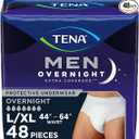 TENA Men Overnight Incontinence Underwear Extra Coverage L/XL 44-64in 48ct
Designed to feel like regular underwear with a close fit and dependable overnight protection from leaks, odor and wetness