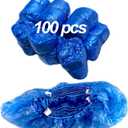 T Buckle Plastic Shoe Covers for Automatic Shoe Cover Dispenser,Indoors Disposable Boot Cover for Shoe Cover Machine,Waterproof,Dust Proof,for Home,Shop,Office,15-20'' Adjustable Size,100pcs,Blue