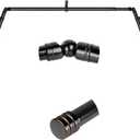 Black Bay Window Curtain Rod, HOTOZON 1 Inch Curtain Rods for Bay Windows 36-72 Inch(Center Rod), 20-36 Inch Side Rods for Windows, Heavy Duty Decorative Drapery Rod with End Cap Finials, Black, 36-72