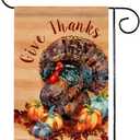 Toland Home Garden 1112236 Thanksgiving Turkey Thanksgiving Flag 12x18 Inch Double Sided for Outdoor Fall House Yard Decoration