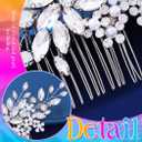 CASDRE Crystal Wedding Hair Comb Silver Rhinestone Bridal Hair Accessories Pearl Hair Pieces for Women and Brides (Silver)