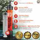 5 High-Capacity Emergency Water Straws Lightweight, Reusable, 1800-gallon Filters for Camping, Hiking, Travel, Biking, Survival, and Emergency Preparedness - No Expiration Date - Practical Survival