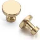 Asidrama 20 Pack 1-1/4 inch Brushed Brass Kitchen Cabinet Knobs - Gold Dresser & Drawer Knobs - Zinc Cabinet Hardware