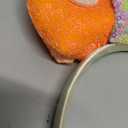 WIWUFUE Mouse Ears Headbands Orange Ears with Shiny Sequin Bows & Butterfly,Glitter Party Princess Hairbands Decoration, Sparkly Halloween Cosplay Costume Accessories for Women（Mouse Head）