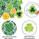 3 x JarThenaAMCS 48Pcs St. Patrick's Day Iron-On Sew-On Patch 2.4 Inch Shamrock Heat Transfer Iron Patches Lucky Clover Embroidered Cloth Patches for Irish DIY Crafts Clothing Fabric