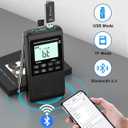 Pocket Radio with AM FM-1200mAh Rechargeable Radio-Portable Transistor Radio with Best Reception, Bluetooth Receiver,5W Big Speaker,LCD Screen,Earphone Jack,Support SD Card and USB Player for Jogging