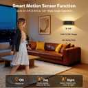 Motion Sensor Wall Sconces Set of 2, Rechargeable 5000mAh Battery Operated Wall Light with Remote Control, 15 RGB and 3 Colors Dimmable, Up and Down Wireless Wall Mount Light for Hallway Stair