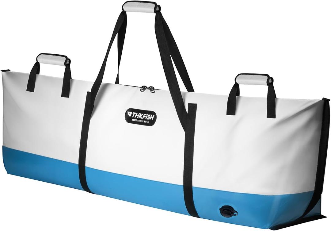 THKFISH Fish Cooler Bag Insulated Fish Kill Bag for Caught Fishing, 60x20x9in Waterproof Fishing Catch Bags with Smooth Water-Resistant Zipper Keep Ice-Cold & Fresh Over 48H