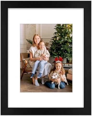 Golden State Art 11x14 Photo Wood Frame with Mat for 8x10 Picture BLACK