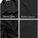 COOFANDY Mens Short Sleeve Casual Button Down Shirts Summer Untucked Dress Shirts with Pocket (Black, XXL)