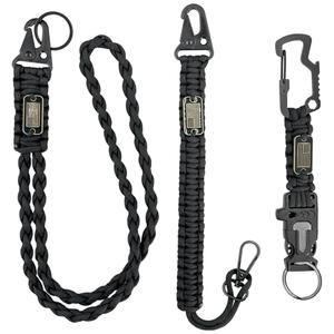 MOASIOP USA Flag Tactical Paracord Lanyard - Heavy Duty Braided 550 Paracord for ID Badges, Phone Tether, Keychain - EDC Gear with Secure Hook for Accessories