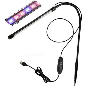 LED Grow Lights for Indoor Plants Single-Head Plug-in, Plant Growing Lights Full Spectrum Red Blue Light with 3/9/12H Timer, 10 Dimmable Lightness Clip-On Desk Grow Lamp Bulb, Black