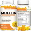 Mullein Gummies for Clear Lungs, 10 in 1 Mullein Leaf Extract for Lungs, Mullein Quercetin Gummies for Lung Cleanse, Respiratory, Immunity, Mango Flavor, 120 Count