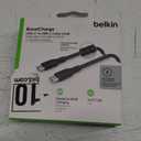 Belkin USB A to USB C Cable, 6.6ft, 15W - Type C Charger, iPhone Charger Cord, Soft, Braided, Flexible for iPhone 16 & 15, Galaxy S25, Pixel 9, iPad Pro, Airpods Pro, Switch & More - Black