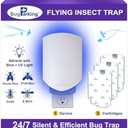 Flying Insect Trap for Indoors: Light Trap Captures Fruit Flies, Gnats, and Houseflies, Silent Bug Catcher with UV Light for Indoor-Plants, Kitchen, BUG PARKING 1 Plug-in Device + 3 Cartridge Refills