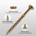 #14 Deck Screws 6 Inch Exterior Decking Wood Screws Heavy-Duty Outdoor Torx Drive Head,Bronze Rust Resistant Epoxy Coated for Timber,Fence,T30 Star Bit (2.5Ib,57Pcs)