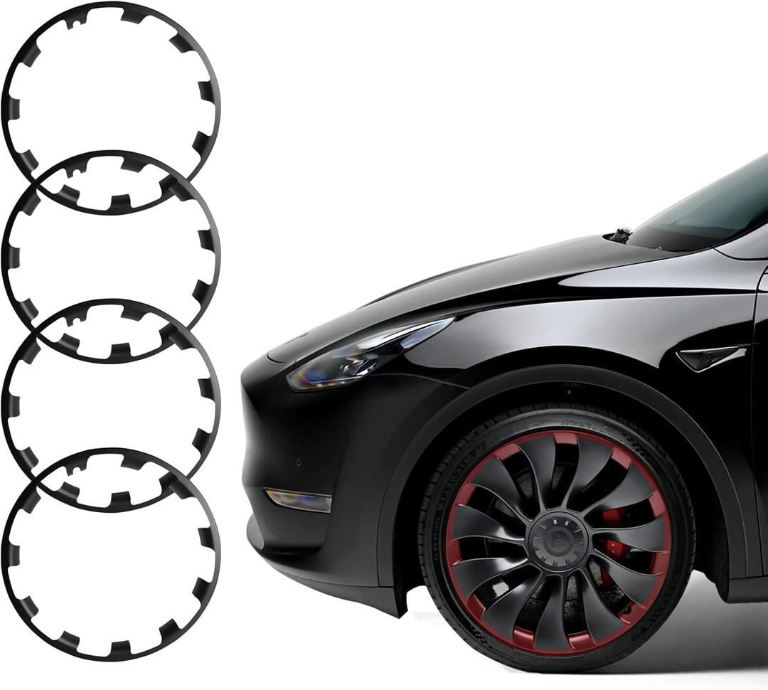 Tesla Model Y 21 Inch Wheel Rim Protector ABS Tesla Wheel Protector for Model Y 2017-2024 Black 4Pcs