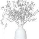 Suncalla 12 Pcs Silver Christmas Glitter Curly Tree Picks and Sprays for Tree 11.81" Artificial Glitter Stem Pick and Twigs Decorations Xmas Vase Filler Ornaments Topper Branch for DIY Wreath