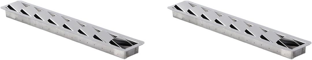 Boat Louver Vent Marine Vent Grille Oblong Sturdy Stainless Steel, 2Pcs Boat Shutters Blind Louvre Boat Ventilator 8 Slots for Boats Marines Ships Boat Ventilation Air Vent Grille