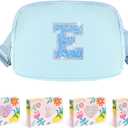 COSHAYSOO Blue Girls Purse Crossbody Initial Fanny Pack Belt Bag, 6 7 8 9 10 11 12 Year Old Girl Birthday Gifts Monogrammed Letter E