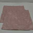 DEZENE 18x18 Throw Pillow Covers Pink: 2 Pack Cozy Soft Velvet Square Decorative Pillow Cases for Farmhouse Home Decor