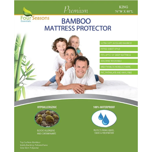 BAMBOO MATTRESS PROTECTOR - WATERPROOF FITTED SHEET MATTRESS COVER, King