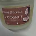 Soul & Scents Reed Diffuser Set – Coconut | 7.43 oz Refillable Scented Oil with 6 Fiber Sticks | Long-Lasting Home Fragrance & Air Freshener for Bedroom, Bathroom, Office | Gift & Décor Piece