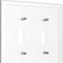 Toggle Light Switch Cover Abstract Art Geometric Spiral Design with Wood Grain Texture 2 Gang Gfci Decorative Wall Plate Polycarbonate for Contemporary Bedroom & Workspace Design