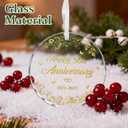 50th Wedding Anniversary 2026 Gifts for Couple,Parents, Wife, Husband Glass Ornament with Happy 50th Anniversary, A Life Time of Memories