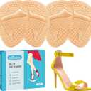 ZUCNANA Metatarsal Pads | 2 Pairs High Heel Inserts | Soft Gel Shoe Inserts for Women | Reusable Ball of Foot Cushions for Women Foot Pain Relief and Comfort | One Size Fits Any (Golden)