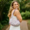 Nylon Crossbody Bags for Women, Ruffled Crescent Bag with Adjustable Strap, Large Capacity Casual Hobo Dumpling Shoulder Bag